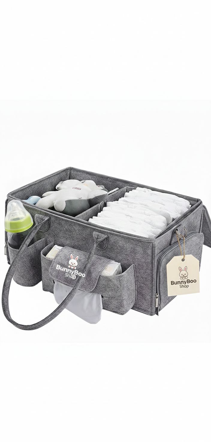 Baby Diaper Tote Organizer - Interior view with compartments